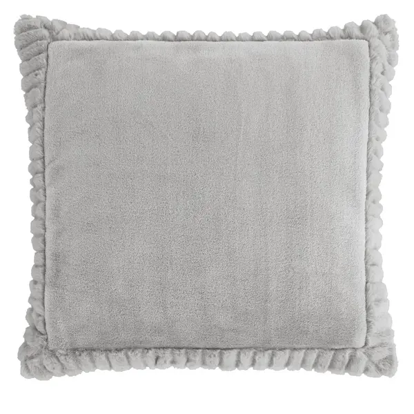 Image of Catherine Lansfield Faux Velvet Cushion Silver
