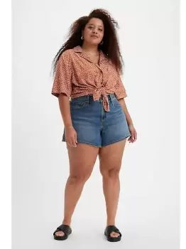 80's Mom Shorts (Plus Size) - Blue