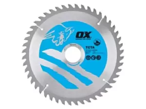 Image of OX Tools OX-TCTA-1903048 OX Alu/Plastic/Laminate Cutting Circular Saw Blade 190mm x 30 x 48T TCG