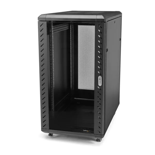 image of StarTech.com 18U 19" Server Rack Cabinet - 4 Post Adjustable Depth (6-32") Locking Knock Down Enclosure