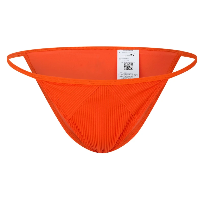 Image of Puma Ribbed Tanga Bikini Bottoms - Red Red 10