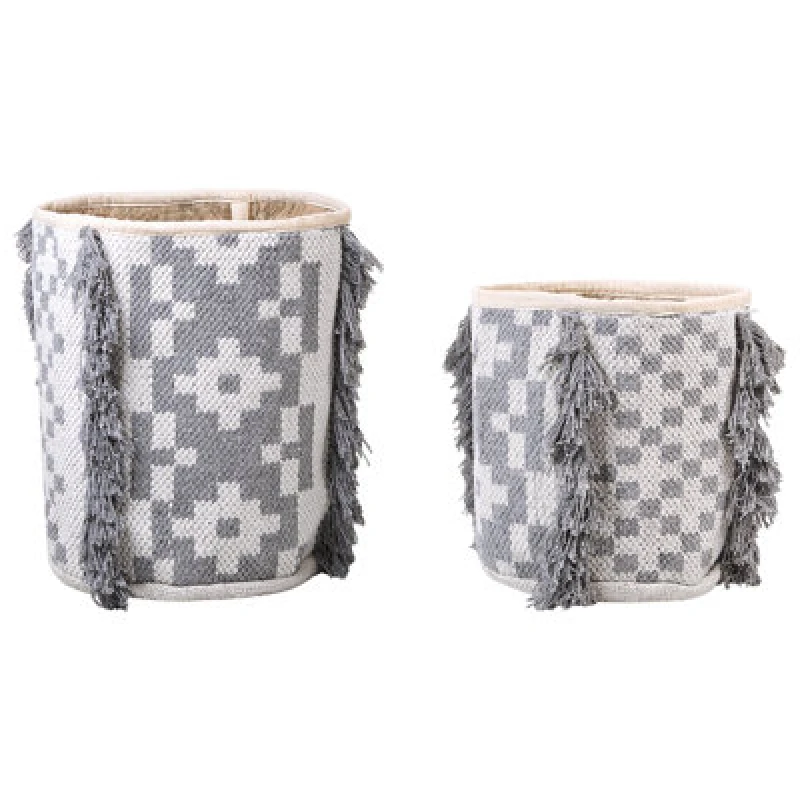 Image of Beliani Set Of 2 Baskets Kalai Cotton Grey