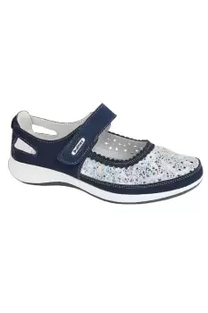 Image of E-Fit Floral Suede Bar Shoe