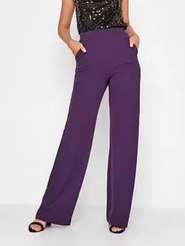 image of Long Tall Sally Scuba Wide Leg Trouser - Purple, Purple, Size 12, Women