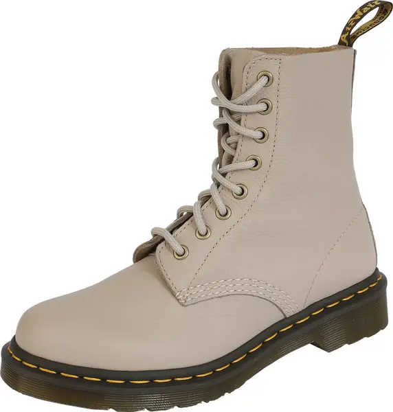 Image of Dr Martens Vintage Taupe Virginia 1460 Pascal Virginia Leather Lace Up Boots Taupe Female 3 190252UK