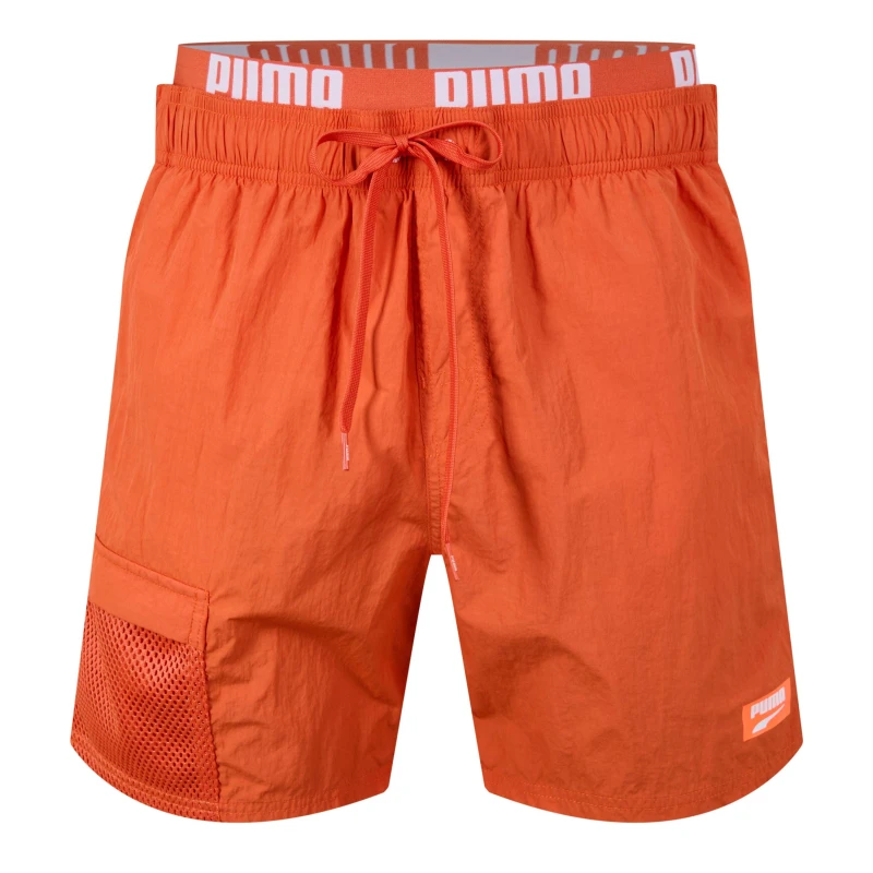 Image of Puma Swim Shorts Mens - Red Red XS