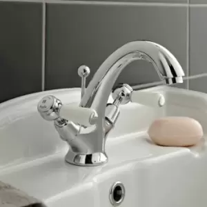 image of Topaz Lever Mono Basin Mixer with Hex Collar - BC305HL - Silver - Hudson Reed