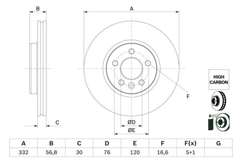 Image of Brake disc Bosch 0 986 479 F04