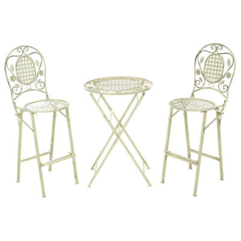 Image of Beliani Garden Bar Set Folding Bivio Metal Light Green
