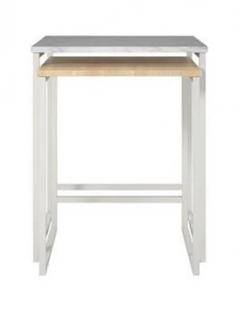 Cosmoliving Scarlett Nest Of Tables- White Marble Effect