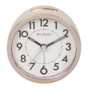 image of Sweep Alarm Clock Gold & White 8.5cm