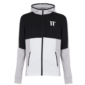 image of 11 Degrees Cut and Sew Zip Hoodie - Black/Grey/Wht