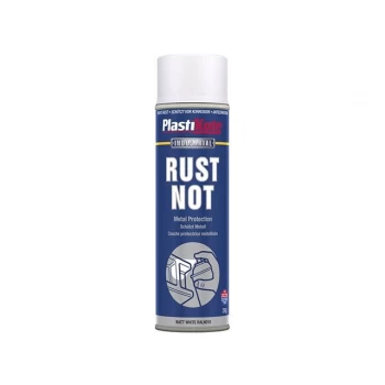 Plastikote Rust Not Aerosol Spray Paint Matt White 500ml