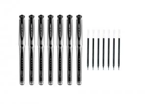 Image of Uniball Gel Impact UM153 Black Pen and Refill PK7