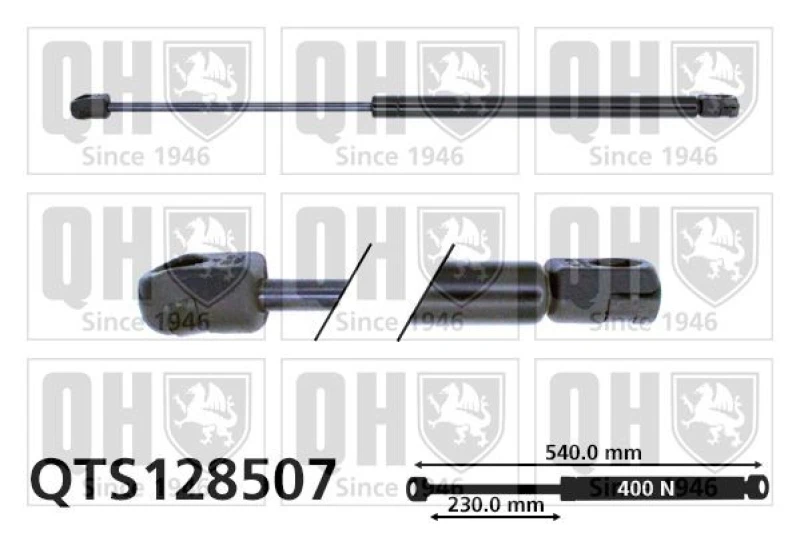 Image of QUINTON HAZELL Tailgate strut QUINTON HAZELL QTS128507