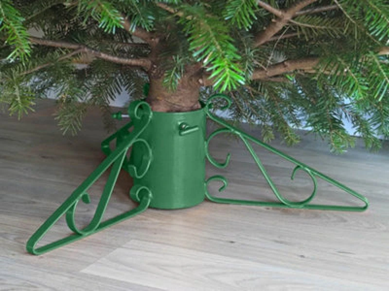 Image of Garden Pride Scrolled Christmas Tree Stand - Green - 5" Diameter