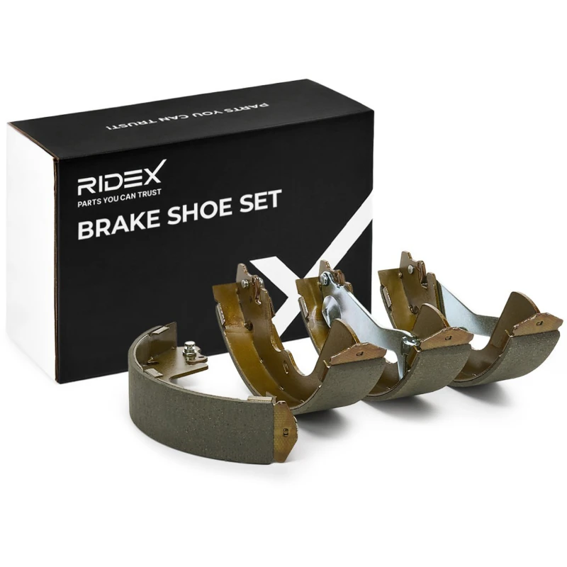 Image of RIDEX 70B0040 Brake Shoes Rear Axle, Ø: 270mm, with handbrake lever Brake Shoe Set (70)
