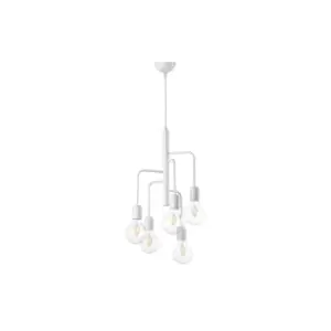 image of Mantis 5 Light Multi Arm Pendant Ceiling Light, White