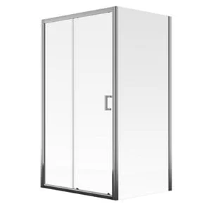 Image of Aqualux Edge 6 Rectangular Clear glass Shower Shower enclosure with Sliding door (W)1200mm