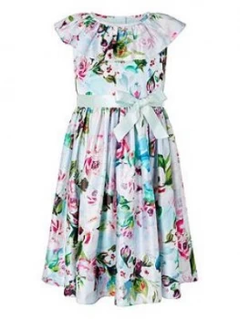 Monsoon Girls S.E.W. Heidi Floral Print Pleated Dress - Multi, Size 12-13 Years, Women