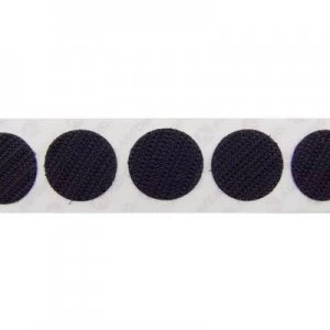 image of Hook and loop stick on dots stick on Loop pad 19mm Black