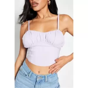 Image of I Saw It First Lilac Bengaline Ruched Bust Cami Bralet - Purple