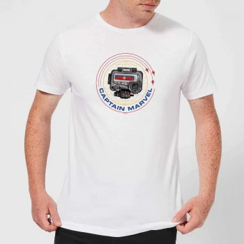 Image of Captain Marvel Pager Mens T-Shirt - White - XS