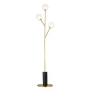 image of Rome Complete Floor Lamp, Satin Brass Plate, Glass