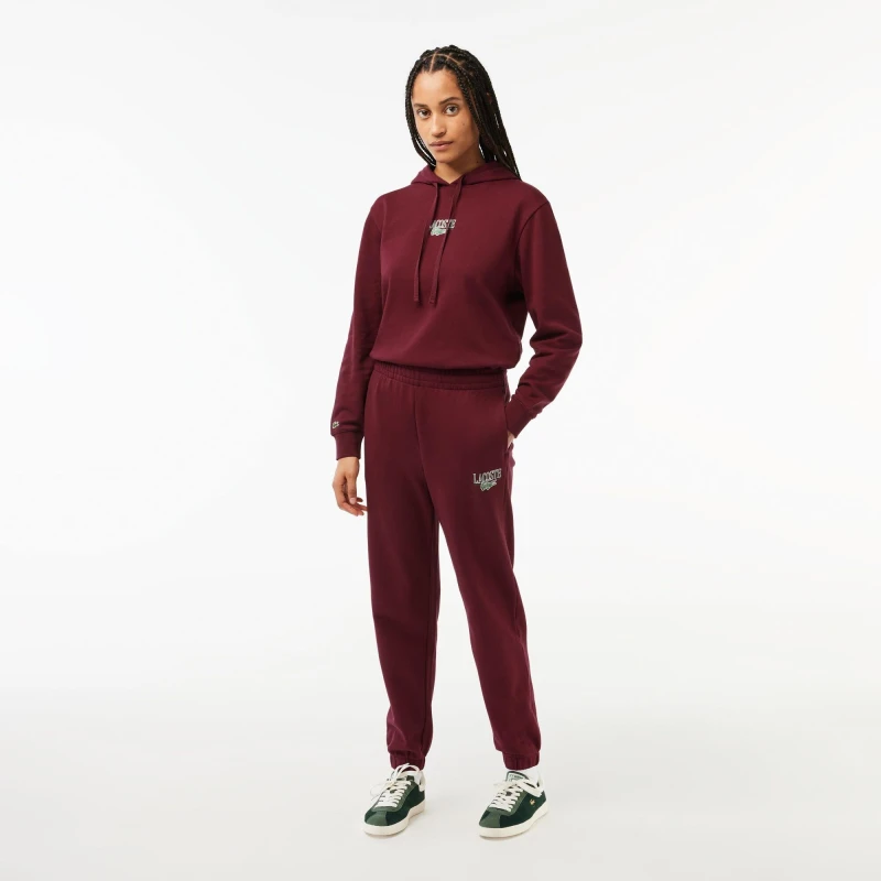 Image of Lacoste Womens Logo Closed Hem Fleece Joggers Zin female 4 (32)