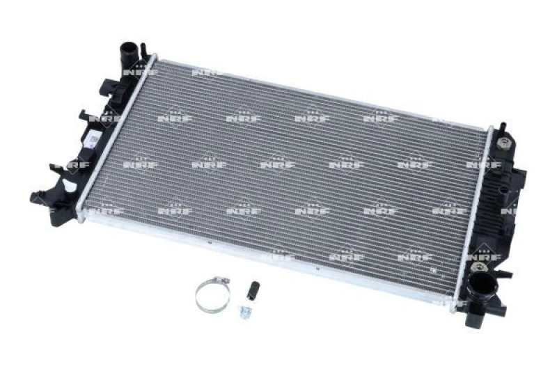 Image of NRF 53833 Engine radiator EASY FIT Brazed cooling fins, Aluminium, with mounting parts Aluminium Radiator,engine cooling (470)