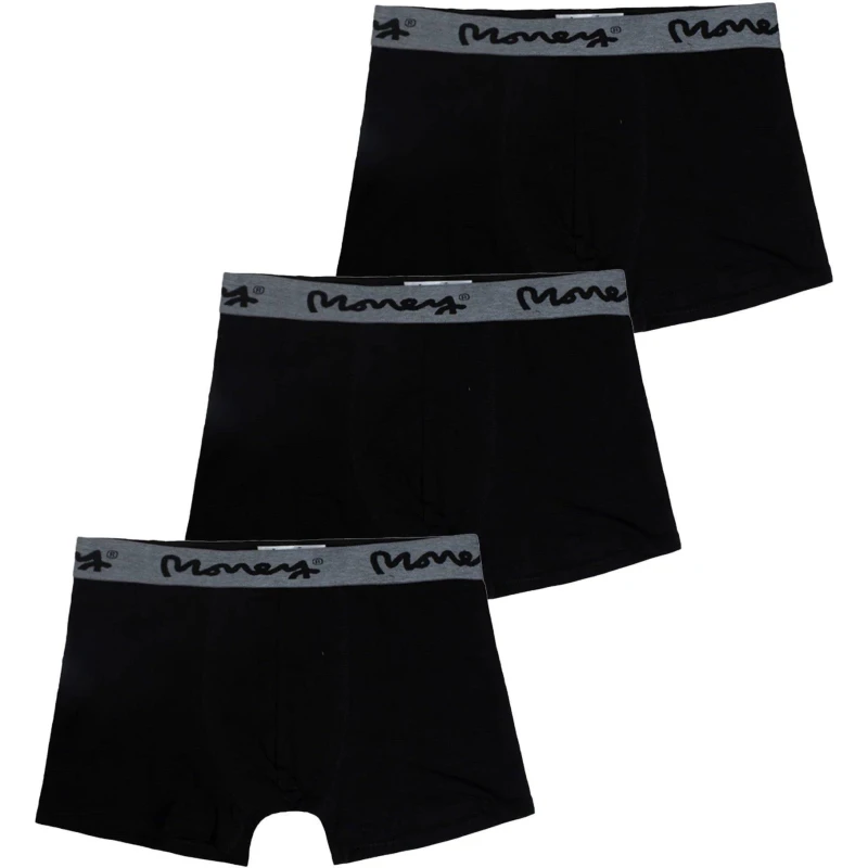 Image of Money Clothing Triple Black Repeat Trunks 3 Pack Black