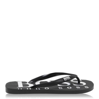 BOSS Rubber Logo Flip Flops - Black