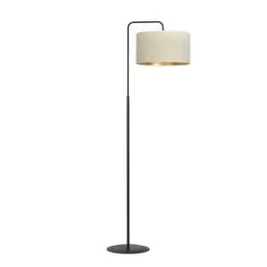 Image of Emibig Hilde Black Floor Lamp with Shade with White Fabric Shades, 1x E27