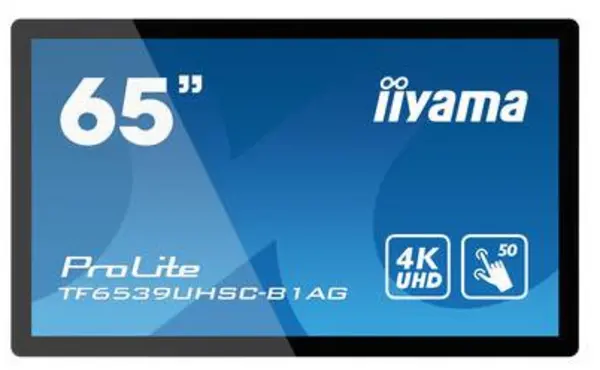 image of iiyama TF6539UHSC-B1AG interactive whiteboard 165.1cm (65") 3840 x 2160 pixels Touch Screen Black USB