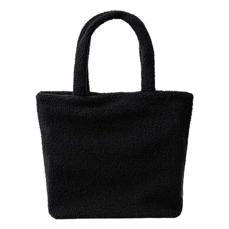 Image of Brand Lab Womens Borg Fleece 22L Tote Bag in Black Female One Size