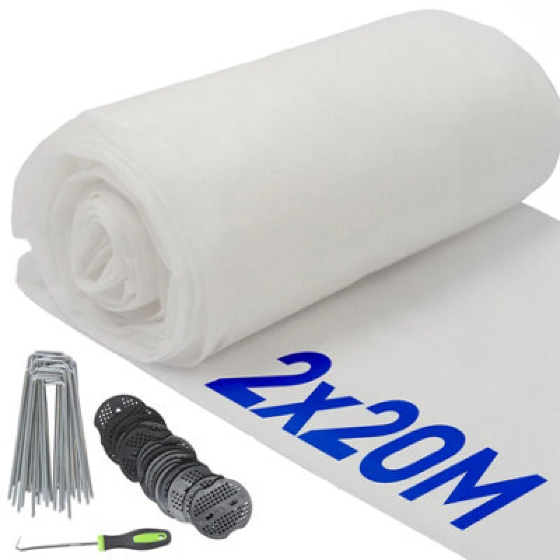Image of Harbour Housewares 30Gsm Plant Fleece Frost Protection Set - 2M X 20M (2 Rolls) - Horticultural Winter Wrap Cover Protector