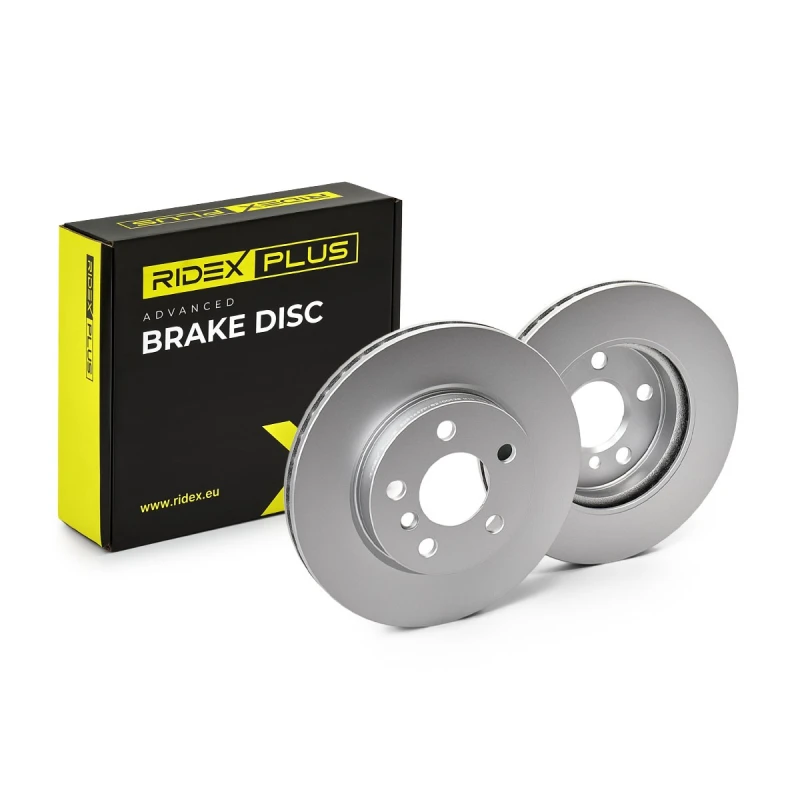 Image of RIDEX PLUS 82B1447P Brake disc Front Axle, Vented, Grey Cast Iron, Coated, High-carbon, without bolts/screws Grey Cast Iron Brake Disc (82)