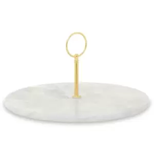 image of Interiors by PH Marble Cake Stand With Gold Handle - Grey