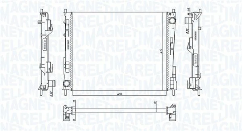 Image of MAGNETI MARELLI Engine radiator MAGNETI MARELLI 350213186800
