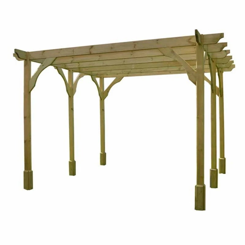 Image of Rutland County Garden Furniture Ltd Premium Pergola 6 Post - L420 x W420 x H270cm - Light Green Light Green Unisex