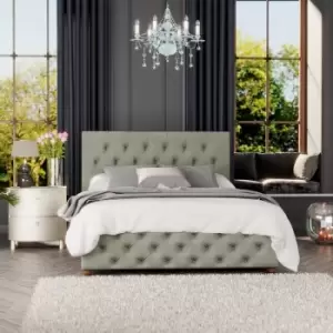 Image of Luna Ottoman Storage Bed, Plush Velvet, Duck Egg Super King - Laurence Llewelyn-bowen