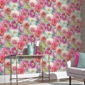 image of Arthouse Country Garden Teal Wallpaper Paper