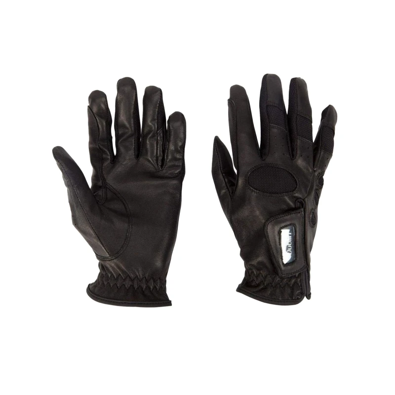 Image of Dublin Leather Showjumping Riding Gloves Black unisex