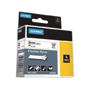 Image of Dymo 1734524 Black on White Label Tape 24mm x 3.5m