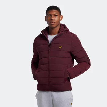 Image of Mens Lightweight Puffer Jacket - Burgundy - S
