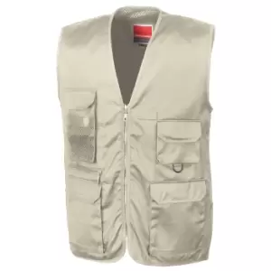 image of Result Mens Safari Waistcoat Jacket (L) (Camel)