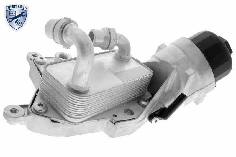 Image of VEMO V24-60-0010 Oil Cooler with gasket/seal, with cap, EXPERT KITS + Oil Cooler,engine oil (469)