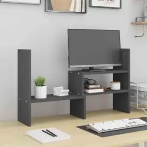 Image of Vidaxl Monitor Stand Grey (39-72)x17X43cm Solid Wood Pine
