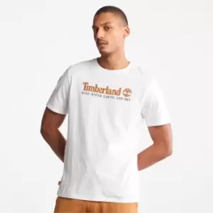 Image of Timberland Wind, Water, Earth And Sky T-Shirt For Men In White, Size 3XL