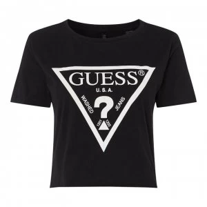 image of Guess Logo Crop Pyjama Top - A996